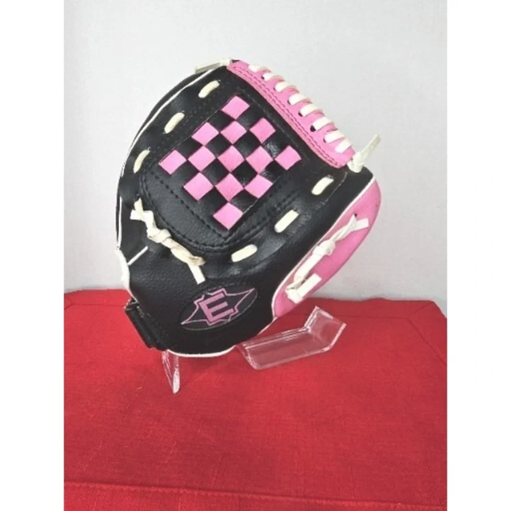 Easton 9.5 Inch Pattern Youth Child Baseball Glove EKP9500 Right Hand Pink Black